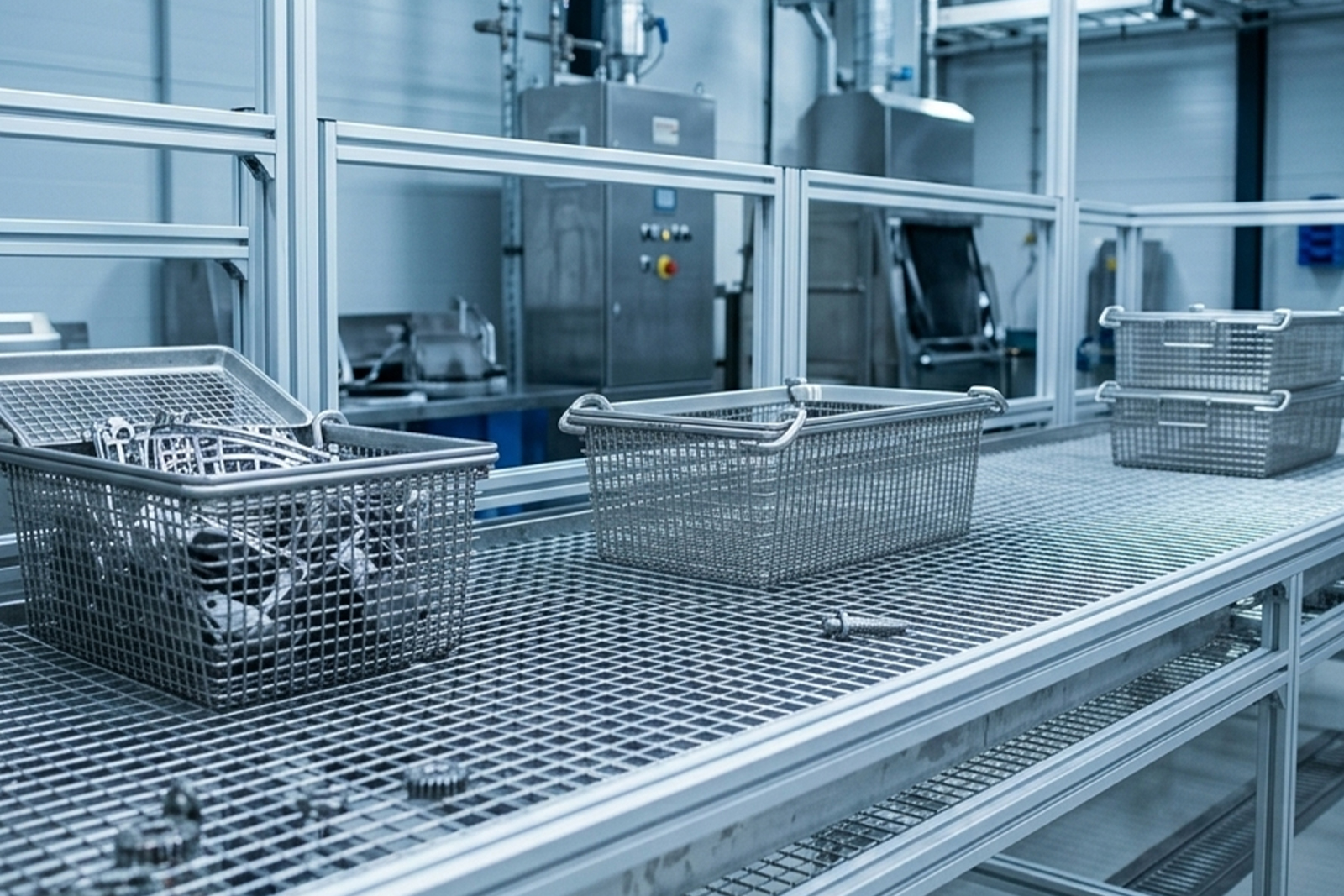 Paniers de lavage industriel en acier inoxydable